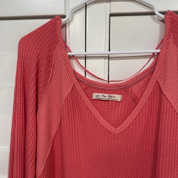 Free People Coral V-Neck Long Sleeve Top - Picture 4 of 9